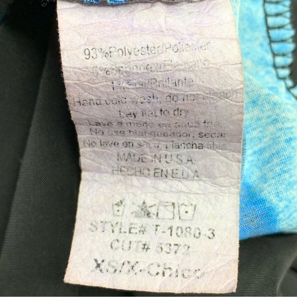 XS Vintage Y2k Blue Silver Shimmer Sleeveless Stretch Blouse Extra Small - Picture 6 of 7